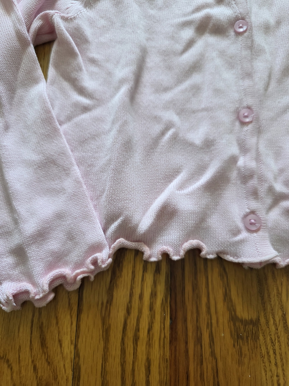 Zara Pink Ruffle-Edge Button Cardigan - Picture 2 of 5